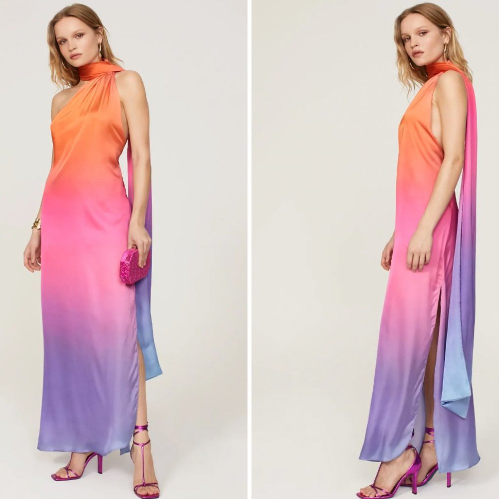 BOABAB ARI GOWN large ombre formal maxi dress rainbow